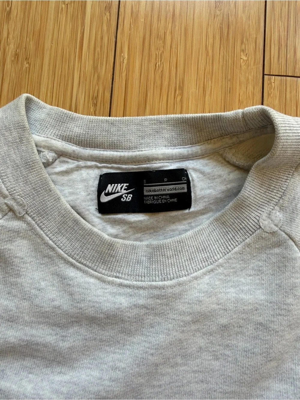 Nike Light Gray SB Crewneck Sweatshirt with White Logo